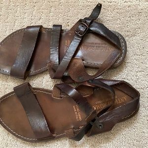 Authentic Italian leather brown sandals
